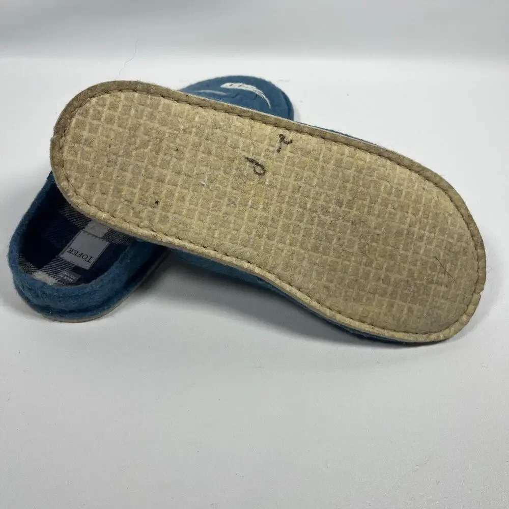 TOFEE Slippers Adult 8 Dog Wool Felt Slides Clogs Mule Slip On Blue Poland